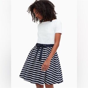 Kate Spade Sailing Stripe Mixed Media Dress